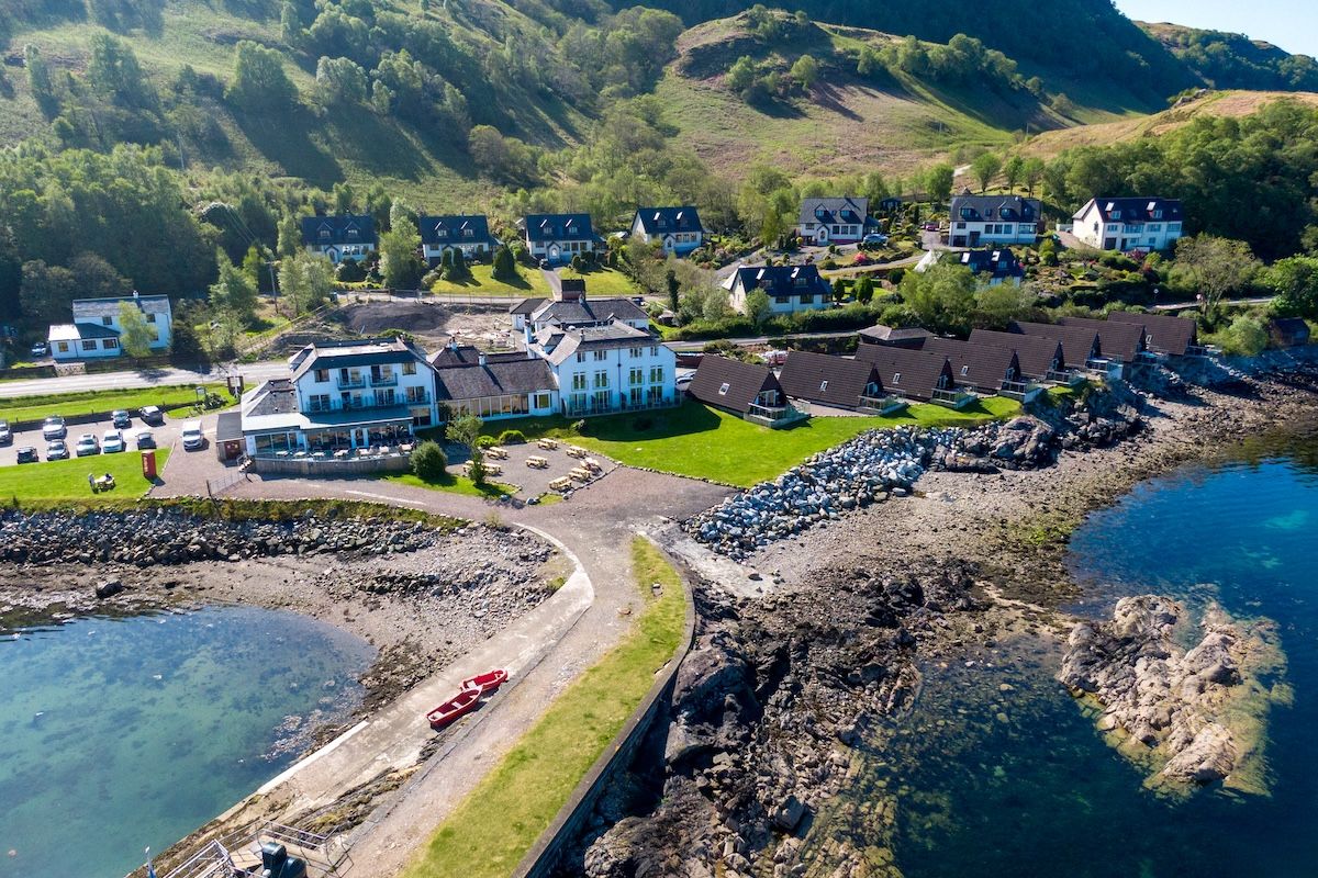 The pier at Kentallen from above