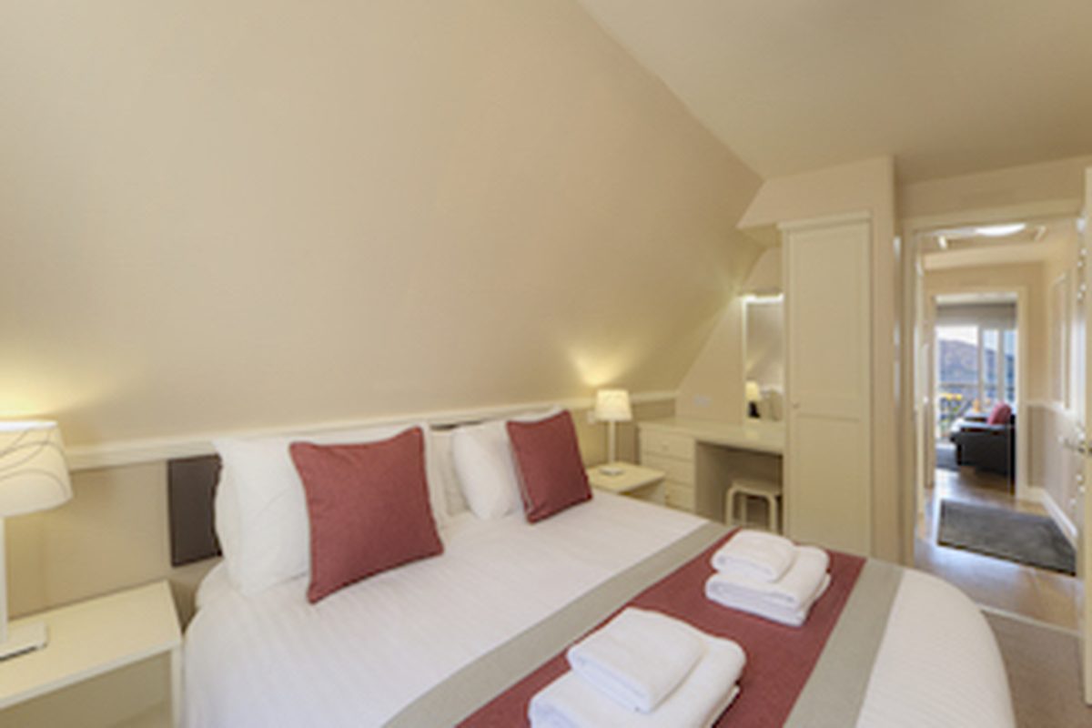 The double room in a Loch Linnhe lodge